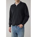 L/BLK1 | ジップアップ襟付きニットカーディガン | AZUL BY MOUSSY