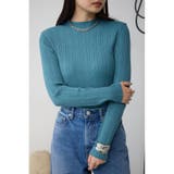 D/BLU3 | ランダムリブハイネックニットトップス | AZUL BY MOUSSY