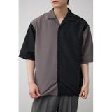 柄GRY5 | 接触冷感フェイクスウェードバイカラーシャツ | AZUL BY MOUSSY