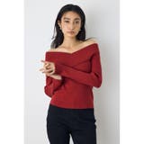 RED | クロスデザイン長袖ニットトップス | AZUL BY MOUSSY