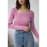 VENUSスクエアネックリブニット | AZUL BY MOUSSY | 詳細画像35 