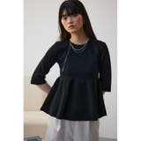 BLK | ペプラム5分袖ニットトップス | AZUL BY MOUSSY