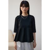 ペプラム5分袖ニットトップス | AZUL BY MOUSSY | 詳細画像15