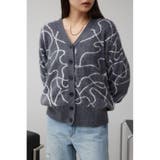 柄GRY5 | ライン柄ニットカーディガン | AZUL BY MOUSSY
