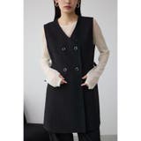 BLK | Aラインミディ丈ジレ | AZUL BY MOUSSY