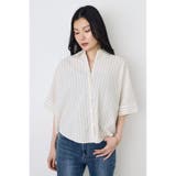 Stripe | フレンチリネンCOOLMAXショートドルマンシャツ | AZUL BY MOUSSY