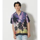 柄PUR5 | PALM TREE ALOHA SHIRT | AZUL BY MOUSSY