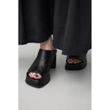 BLK | スクエアトゥプラットフォームミュールサンダル | AZUL BY MOUSSY
