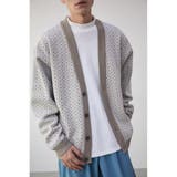 柄BEG5 | RETRO GEOMETRIC CARDIGAN | AZUL BY MOUSSY
