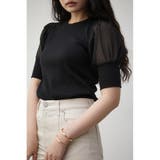 BLK | SHEER SLEEVE PUFF TOPS | AZUL BY MOUSSY
