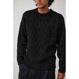 BLK | ダイヤ柄ニットプルオーバー | AZUL BY MOUSSY