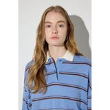 カシミヤミックスポロカラーボーダーニット | AZUL BY MOUSSY | 詳細画像16