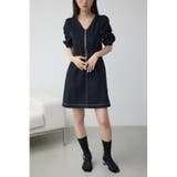 One Wash1 | フロントジップ半袖デニムワンピース | AZUL BY MOUSSY