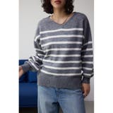 柄GRY5 | Vネックアソートカラーニットプルオーバー | AZUL BY MOUSSY