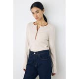 格上げ ヘンリーネックデザインニットトップス | AZUL BY MOUSSY | 詳細画像1