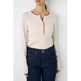 格上げ ヘンリーネックデザインニットトップス | AZUL BY MOUSSY | 詳細画像2