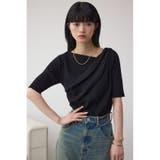 ドレープデザイン5分袖リブニット | AZUL BY MOUSSY | 詳細画像11