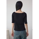 ドレープデザイン5分袖リブニット | AZUL BY MOUSSY | 詳細画像16 