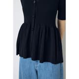 ペプラム5分袖ニットカーディガン | AZUL BY MOUSSY | 詳細画像18 
