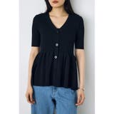 ペプラム5分袖ニットカーディガン | AZUL BY MOUSSY | 詳細画像10 