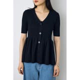 ペプラム5分袖ニットカーディガン | AZUL BY MOUSSY | 詳細画像12 