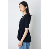 ペプラム5分袖ニットカーディガン | AZUL BY MOUSSY | 詳細画像13 