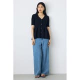 ペプラム5分袖ニットカーディガン | AZUL BY MOUSSY | 詳細画像15 