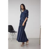 デニムライクギャザーフレアスカート | AZUL BY MOUSSY | 詳細画像15