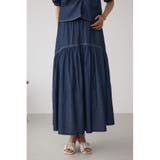 BLU | デニムライクギャザーフレアスカート | AZUL BY MOUSSY