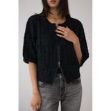 Wジップ5分袖ツイードニット | AZUL BY MOUSSY | 詳細画像1 