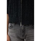 Wジップ5分袖ツイードニット | AZUL BY MOUSSY | 詳細画像10 