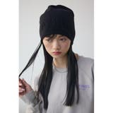 BLK | ロゴパンチングニットビーニー | AZUL BY MOUSSY