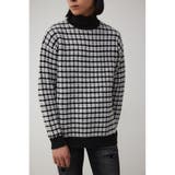柄BLK5 | 総柄編みタートルネックニット | AZUL BY MOUSSY