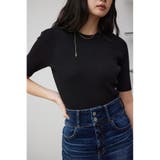 BLK | ハーフスリーブクルーネックリブトップス | AZUL BY MOUSSY