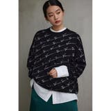 総柄7分袖ニットプルオーバー | AZUL BY MOUSSY | 詳細画像21