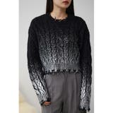 BLK | ダメージ箔グラデーションニットトップス | AZUL BY MOUSSY