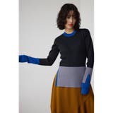 カラーブロッキングリブニット | AZUL BY MOUSSY | 詳細画像3