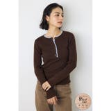 BRN | 格上げ ヘンリーネックデザインニットトップス | AZUL BY MOUSSY