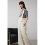 リネンライクワイドハイウエストサロペット | AZUL BY MOUSSY | 詳細画像3