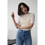 ハーフスリーブクルーネックリブトップス | AZUL BY MOUSSY | 詳細画像3