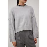 L/T.GRY1 | ボタンスリーブクロップドニットトップス | AZUL BY MOUSSY