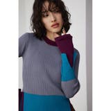 GRY | カラーブロッキングリブニット | AZUL BY MOUSSY