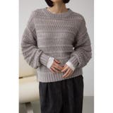 GRY | メッシュボーダーインナーセットニット | AZUL BY MOUSSY