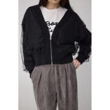 BLK | チュールドッキングニットカーディガン | AZUL BY MOUSSY