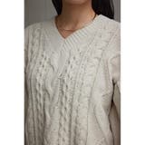 シェニールケーブルVネックニットトップス | AZUL BY MOUSSY | 詳細画像8 