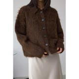 BRN | シャギー襟付きニットカーデ | AZUL BY MOUSSY