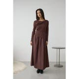 布帛ドッキングドレープニットワンピース | AZUL BY MOUSSY | 詳細画像15