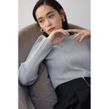 L/GRY1 | ランダムリブハイネックニットトップス | AZUL BY MOUSSY