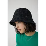 BLK | メタルパーツ編み込みニットハット | AZUL BY MOUSSY