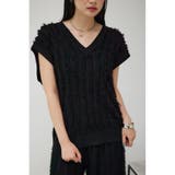 BLK | シアーフリンジニットベスト | AZUL BY MOUSSY